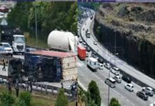 Treler terbalik, trafik sesak 8 kilometer di Lebuh Raya Utara-Selatan
