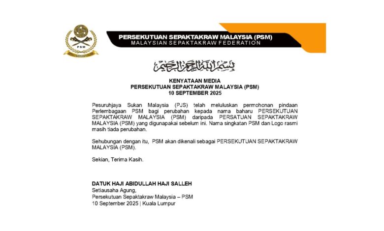 PSM kini dikenali sebagai Persekutuan Sepaktakraw Malaysia