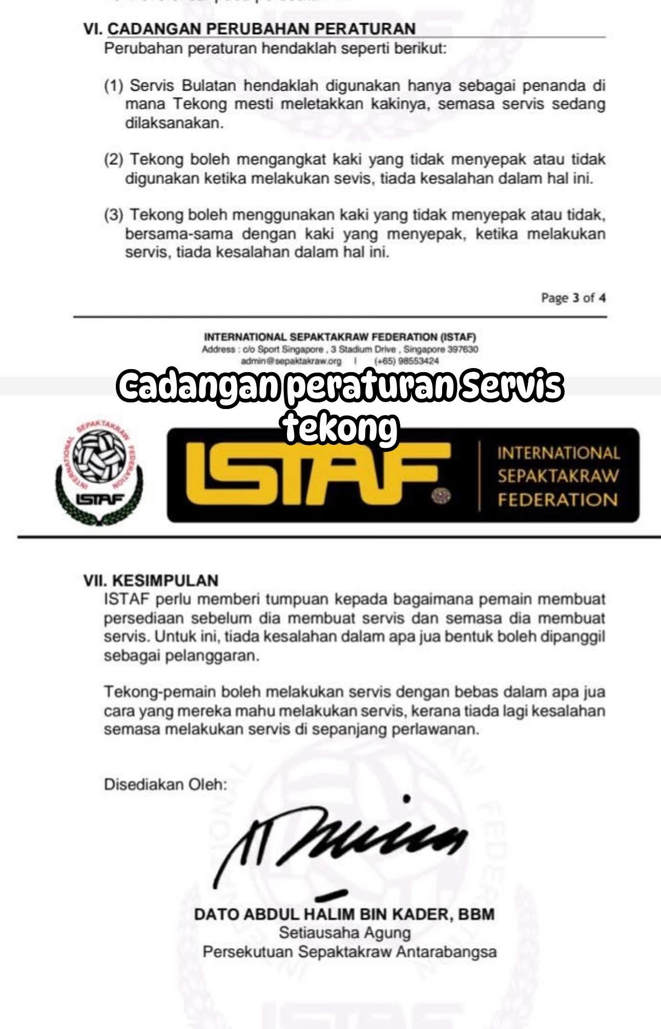 Mungkin muncul servis 'gulung', backstroke' jika ISTAF benarkan kaki diangkat - bekas pemain kebangsaan