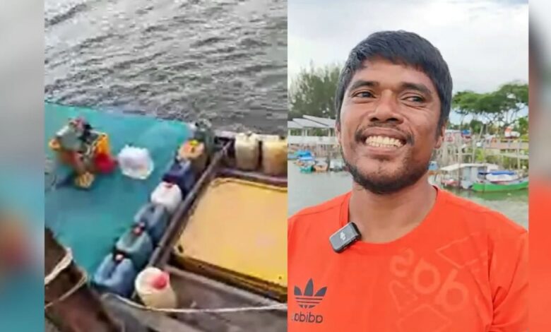 Syahrudin, 37, seorang nelayan Indonesia dari Pulau Subi, terselamat selepas beberapa hari terumbang-ambing di Laut China Selatan dalam keadaan cuaca mendung dan ombak besar, dengan bergantung kepada pengalaman, keazaman serta tekad untuk kembali bertemu keluarganya. – Gambar ihsan Abdullah Zulkifli